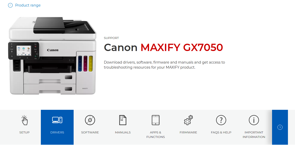 Canon Maxify GX7050 Linux