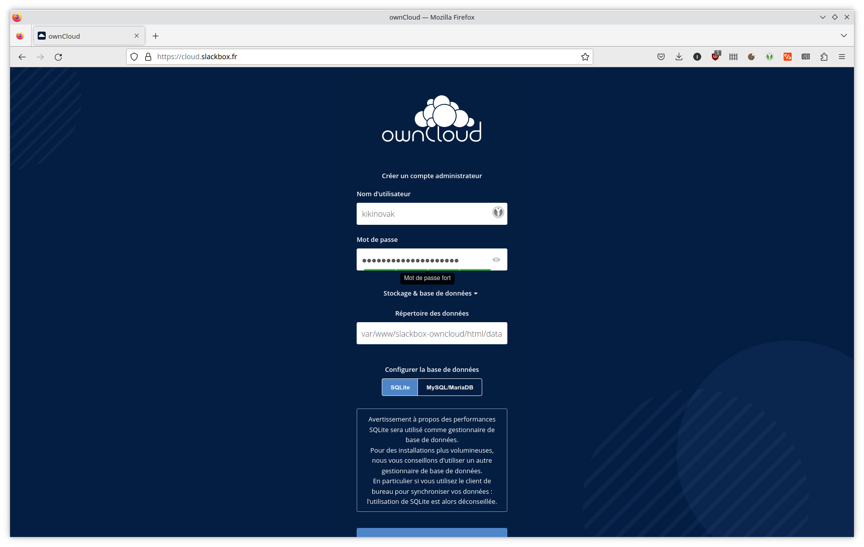 OwnCloud installation