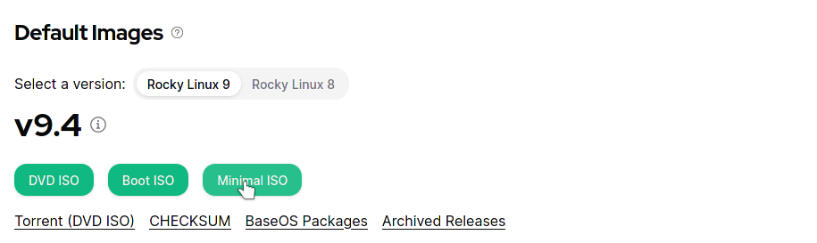 Rocky Linux 9 Minimal